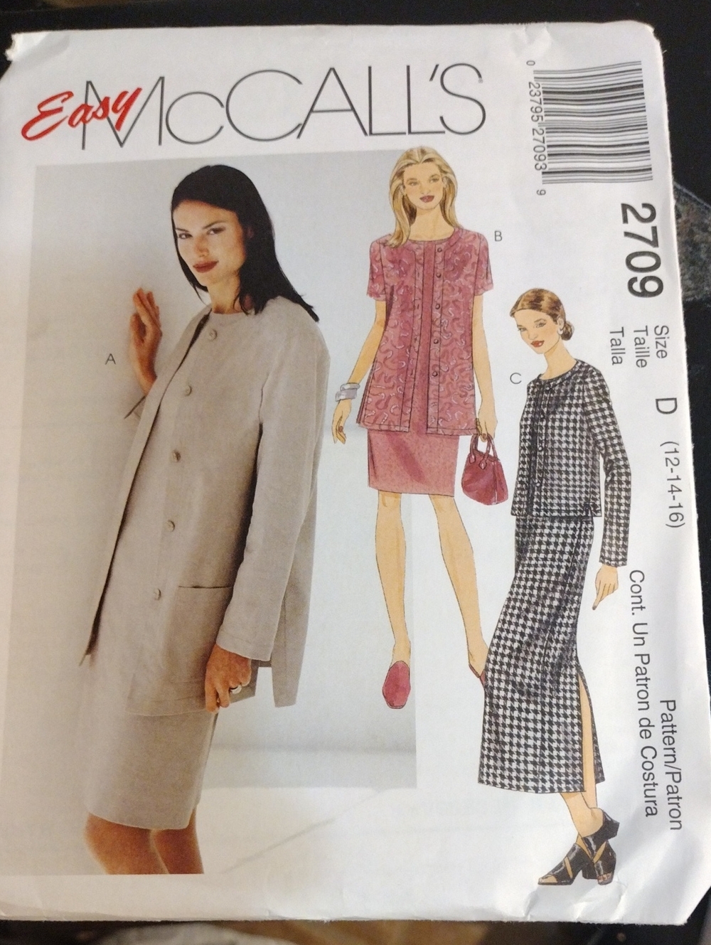 Easy McCall's 2709 Business Casual Dress Pattern Uncut Sizes 12,14,16